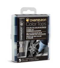 Chameleon Color Tops 5 Pen Set Alcohol Blending Gradient - Gray Colour Tones