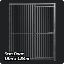Dog Run Panel 1.5 x 1.84m - Right Door 5cm Gap - Heavy-Duty Galvanised