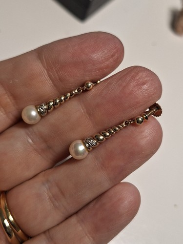 Vintage 9ct gold cultured - 9ct,