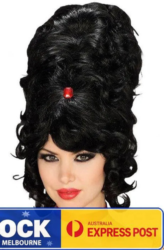 W593 ladies beehive wig black - w593,
