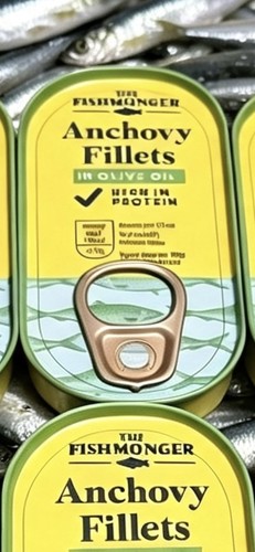 Tins anchovies in - tins, of