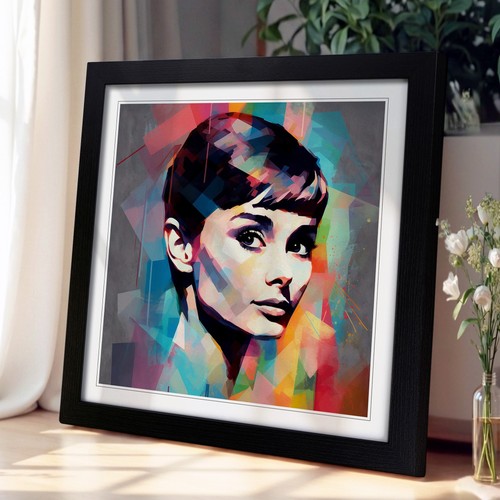 Audrey hepburn abstract framed - abstract,
