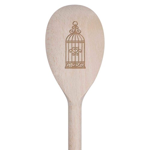 Ornate birdcage wooden spoon - birdcage',