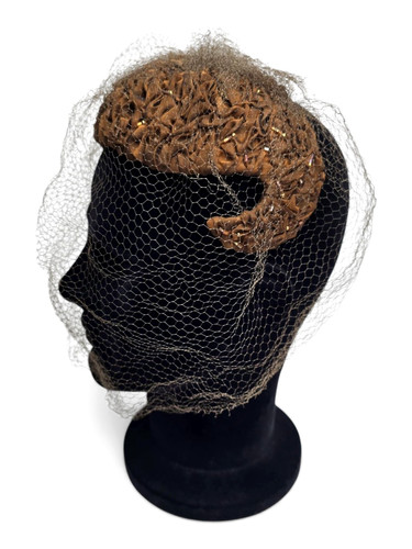 Vintage 1950s brown silk - vintage,