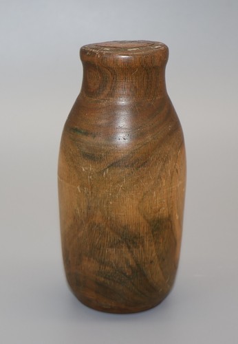 Vintage turned wood bottle - turned,
