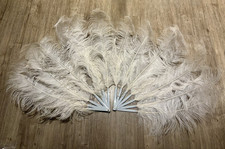 White ostrich feather fans large burlesque cabaret (flawed) 2