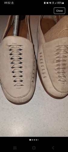 Ladies cream leather - , lattice