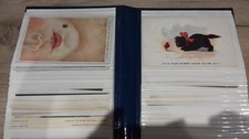 Vintage postcard collection in modern flip album comic greetings military topo +