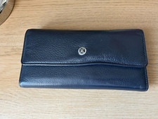 Tergan Genuine Leather Navy Blue Large Women's Purse