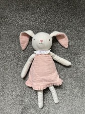 Next Bunny Rabbit My Best Friend Soft Doll Beige Pink Muslin Cotton Dress