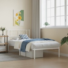 White Metal Bed Frame 90x200cm
