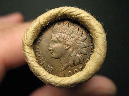 Old copper wheat roll 1907 - bu,