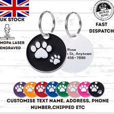 Engraved Dog Tag Personalised ID Tags Name Disc Pet Cat Tags Animal Cat Collar