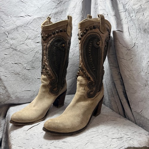 Coral blue tan suede bronze - coral,