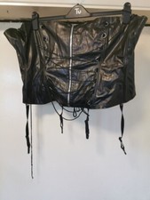 Corset PVC Adjustable Halter Neck Black Zip Up. Lace Up Front & Back. PRE OWNED