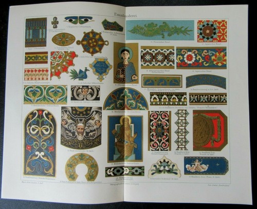 C1895 fine antique enamelling - antique,