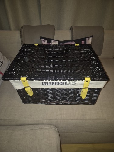 Selfridges empty hamper basket - empty,