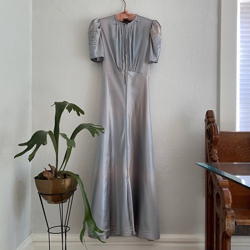 Vintage 30s liquid satin dress - satin,