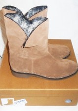 White Stuff Freya Boots tan brown suede faux fur lined Size 6 Euro 39 New BNIB