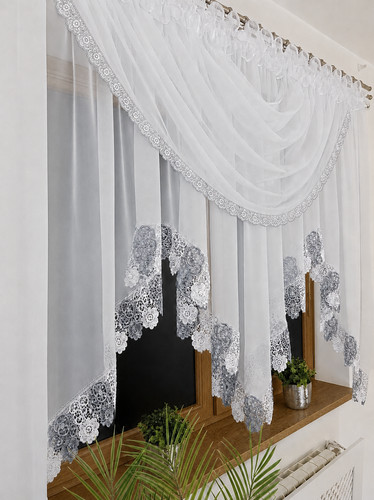 White voile curtain 150x400cm - voile,