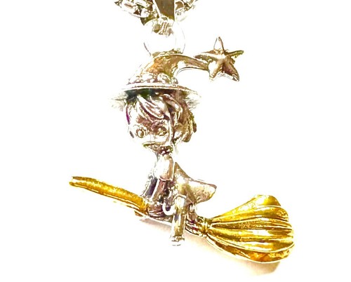 Cute witch broomstick charm - witch,