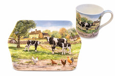 Farmyard Cow Mug Coaster Tray