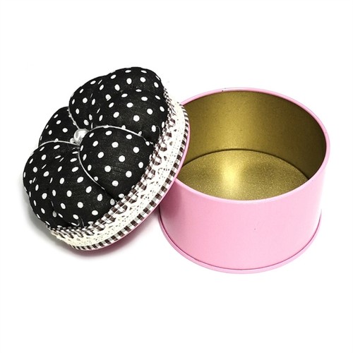 Flower pin cushion with - with, metal