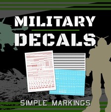 Military Decals - Water Transfers - Stencils Gunpla Gundam Signs Markings