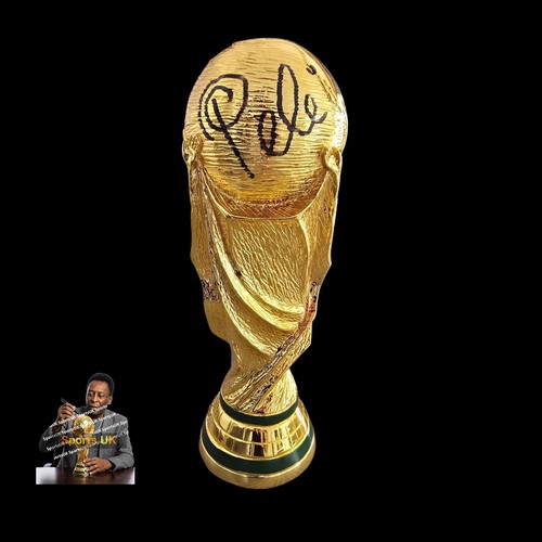 Pele signed world cup trophy - cup,