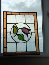 RENOVATED: Outstanding Elegant Edwardian Stained Glass Window Panel