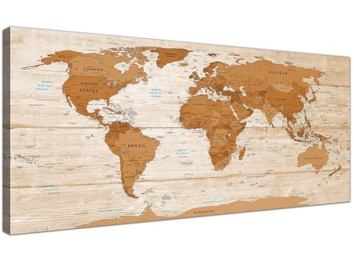 Large brown cream - large, map