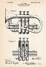 1901 Conn Cornet Art Drawing