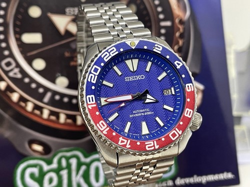 Seiko blue wave dial modded - blue,