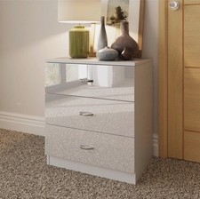 3 Drawer Chest of Drawers Modern Bedroom Furniture White Gloss
