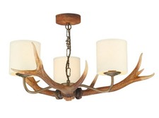 David Hunt Lighting   Faux Antler 3 Light Chandeliers And Shades 