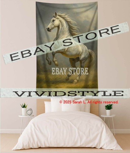Elegant horse fabric tapestry - elegant,