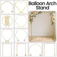 Large Metal Balloon Arch Frame Stand for Party Wedding Event Decor Gold White