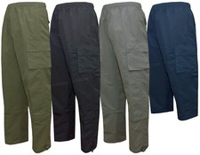 Mens Cargo Trousers 2 in 1 Zip Off 3/4 Shorts Open Hem Bottoms Zip Pockets M-3XL