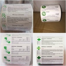 4 Rolls Rx Medical Labels Strain Stickers Pop Top Slaps