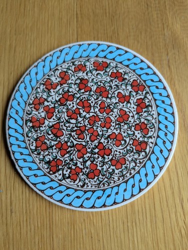 Turkish pottery wall plate - pottery,