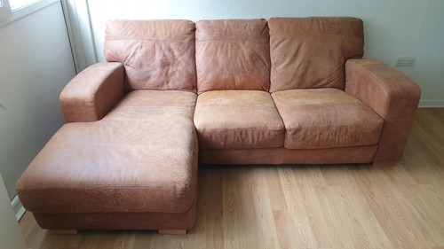 Dfs tan leather three piece - leather, three-piece