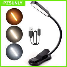 7 LED Book Light - USB Rechargeable, 3-Level Adjustable Clip-on Reading Lamp