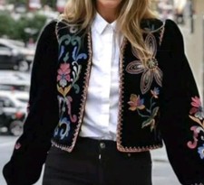 Zara Black Velvet Floral