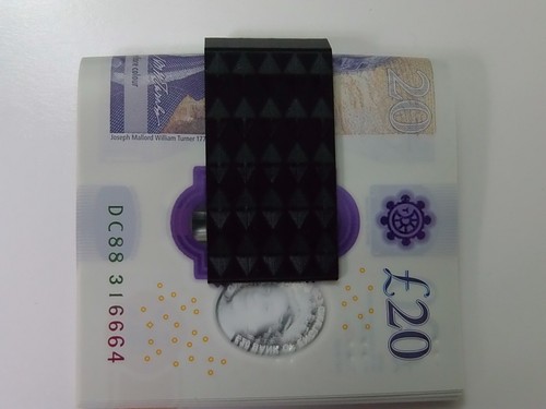 Small black money clip holder - small,
