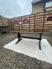 Ercol 757 Refectory Table - Solid Elm - Rare Vintage Old Colonial Dining Table