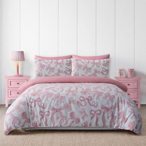 Pink bows reversible - reversible, duvet
