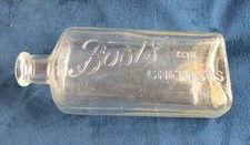 Vintage BOOTS The Chemist Glass Medicine Bottle 6 inches Tall