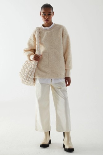 Cos cream bouclé wool blend - cos,