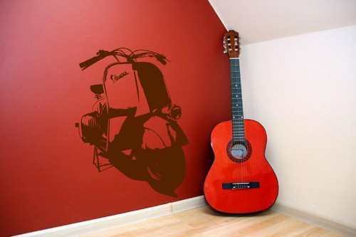 Classic vespa wall sticker - wall,
