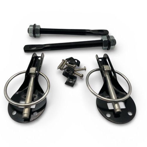 Black alloy bonnet pin set - black,